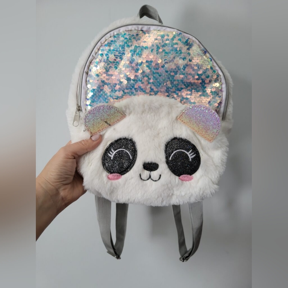 🎁 Sparkly Panda Kids Mini Backpack